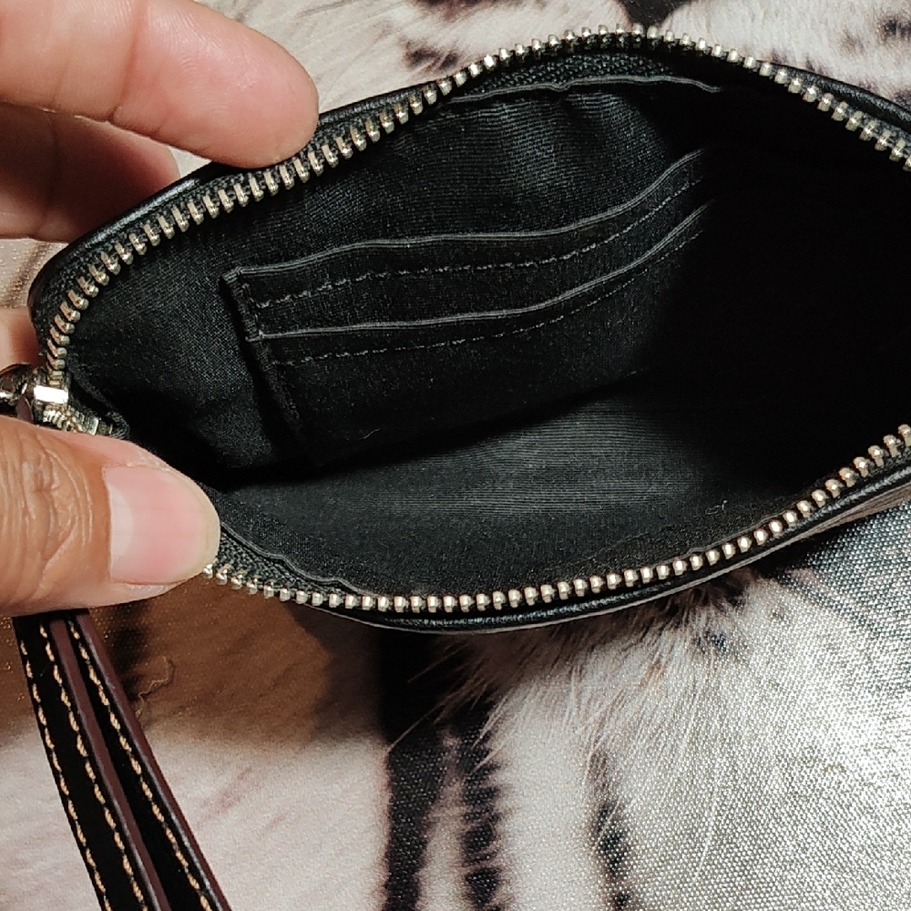 Coach Textured Black Wristlet - Picture 4 of 5